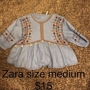 Zara Embroidered Blouse